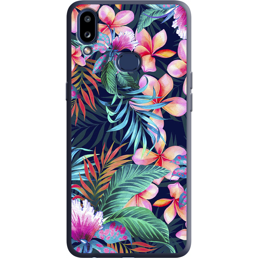 Чехол Boxface Samsung A107 Galaxy A10s flowers in the tropics Синий силикон (37944-up1971-38657)