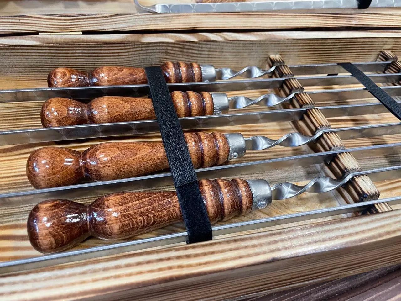 Набор шампуров Профи-7 в кейсе (10648460) - фото 2 Набор шампуров Профи-7 в кейсе (10648460) - фото 2