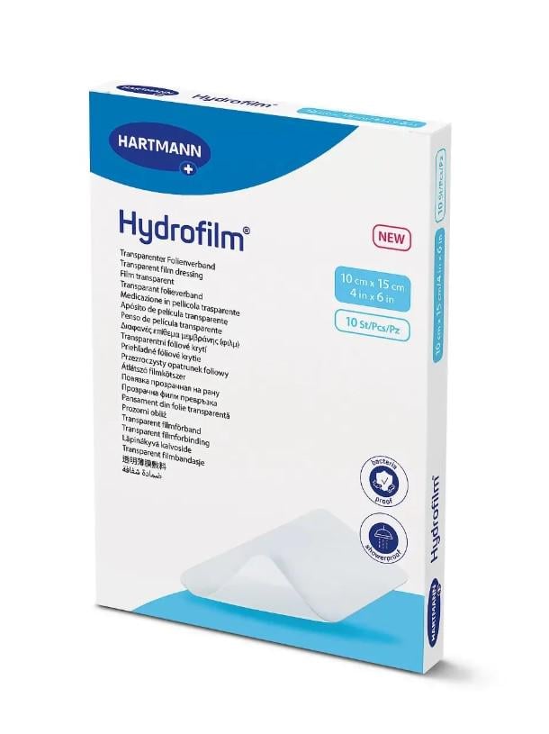 Пов'язка плівкова Hydrofilm водовідштовхувальна 10х15 см Прозорий