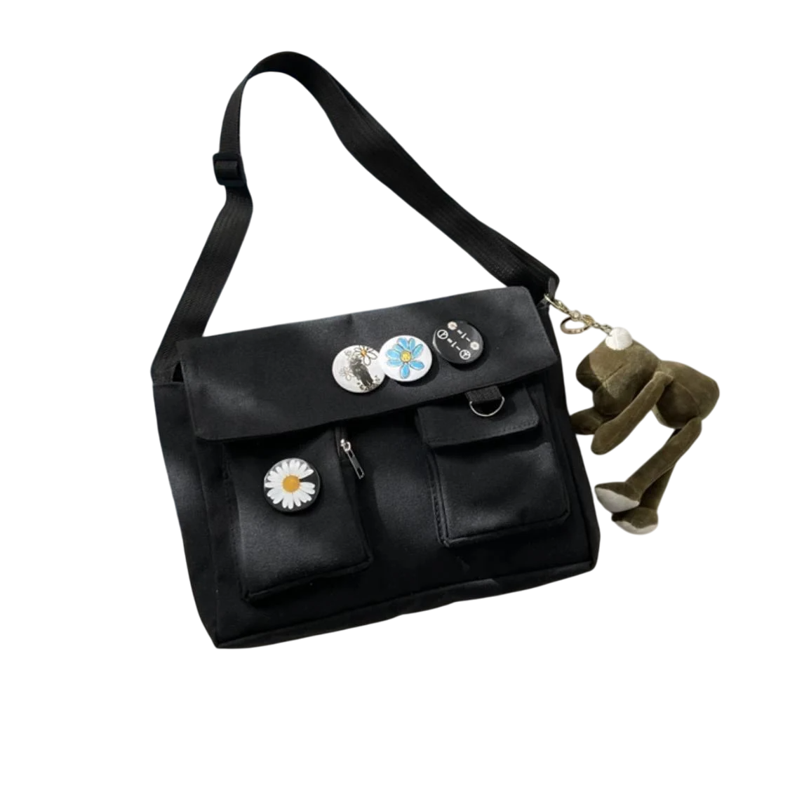 Сумка для девочки с карманами готическая Черный (А435)