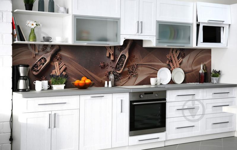 Скинали на кухню Zatarga «Бадьян и корица» 600х3000 мм виниловая 3Д наклейка кухонный фартук самоклеящаяся