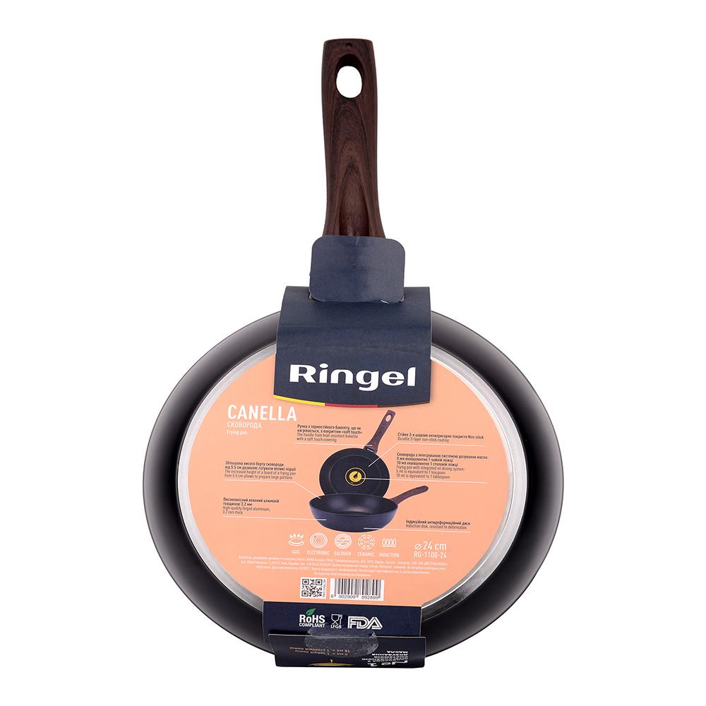 Сковорідка з антипригарним тефлоновим покриттям Ringel Canella RG-1100-24 24 см Чорний - фото 5