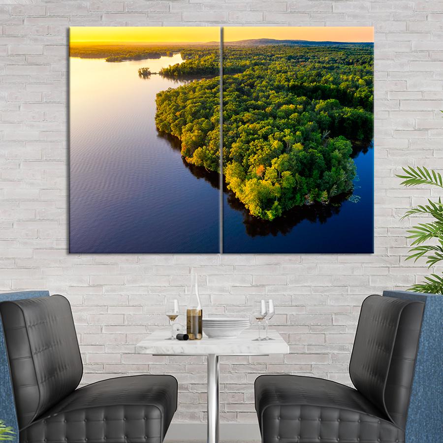 Картина природа Лес на берегу озера 165x122 см (A1088-2)