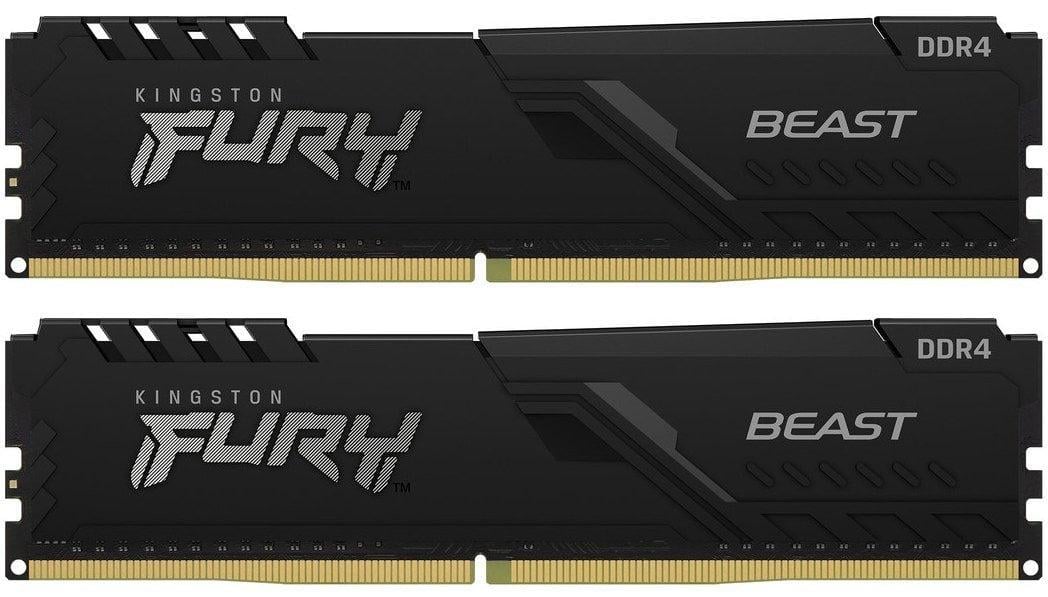 Оперативная память Kingston Fury Beast DDR4 2x16GB/3600 Black (KF436C18BBK2/32)