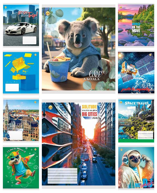 Зошити учнівські Тетрада Мікс Універсальний 3 48 аркушів клітинка 10 шт. в упаковці