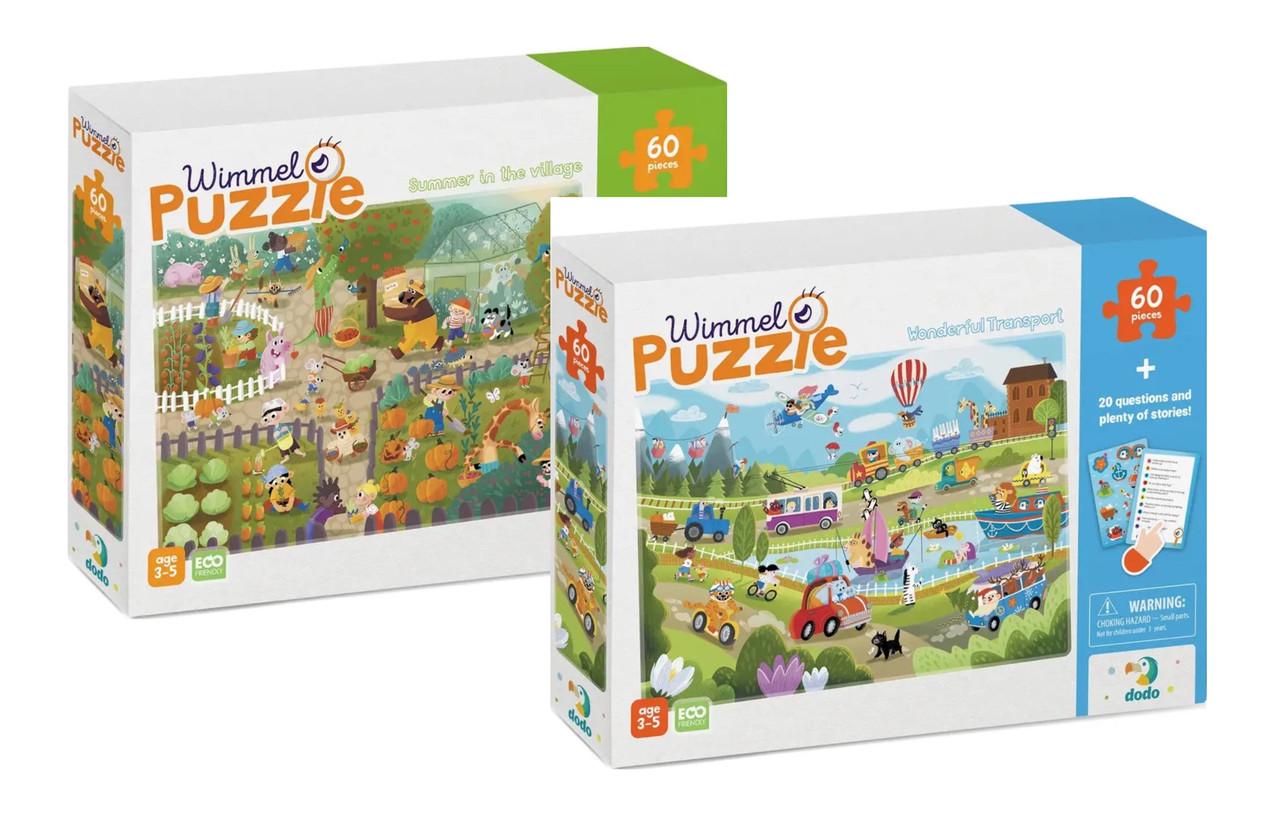 Комплект віммельпазл Dodo 60 ел. Літо у селі та Диво-транспорт (2885493497)
