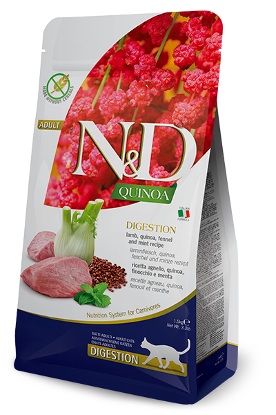 Корм сухой диетический Farmina N&D Quinoa Digestion для кошек с чувствительным пищеварением с ягненком и киноа 1,5 кг (34176588)