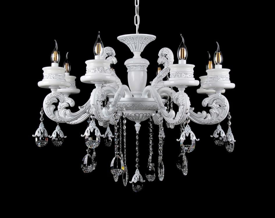 Люстра свеча Ray L77517/8 WT+SL (IR007111) Люстра свеча Ray L77517/8 WT+SL (IR007111)