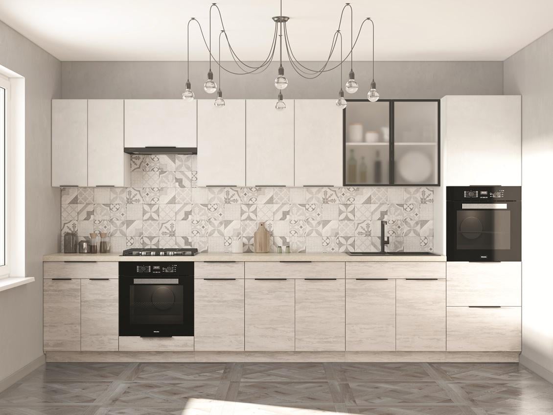 Кухня прямая Alise 340 см Артвуд светлый/Белый (000-000-3059)