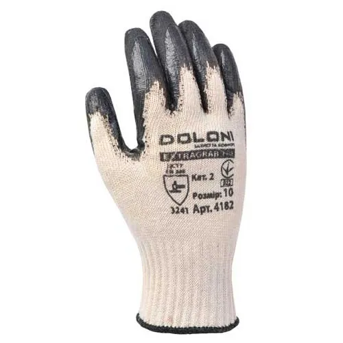 Рукавички Doloni 4182 з покриттям латекс XL р. 10 (000001173)