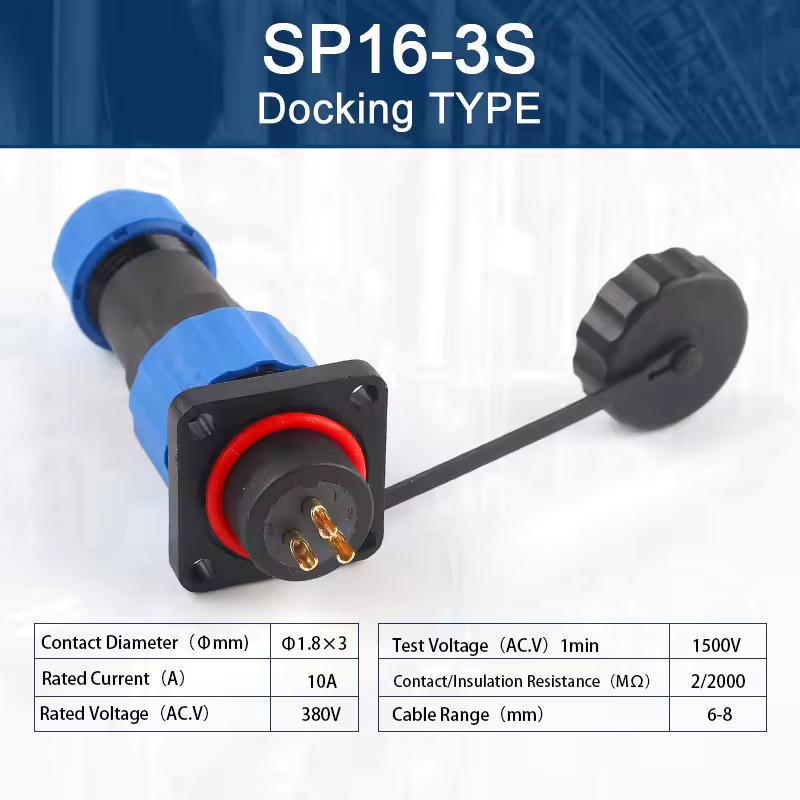 Разъем герметичный SP16 IP68 розетка/штекер на кабель SP16 3S-F-M 3pin 5 А (2735637989) - фото 2 Разъем герметичный SP16 IP68 розетка/штекер на кабель SP16 3S-F-M 3pin 5 А (2735637989) - фото 2