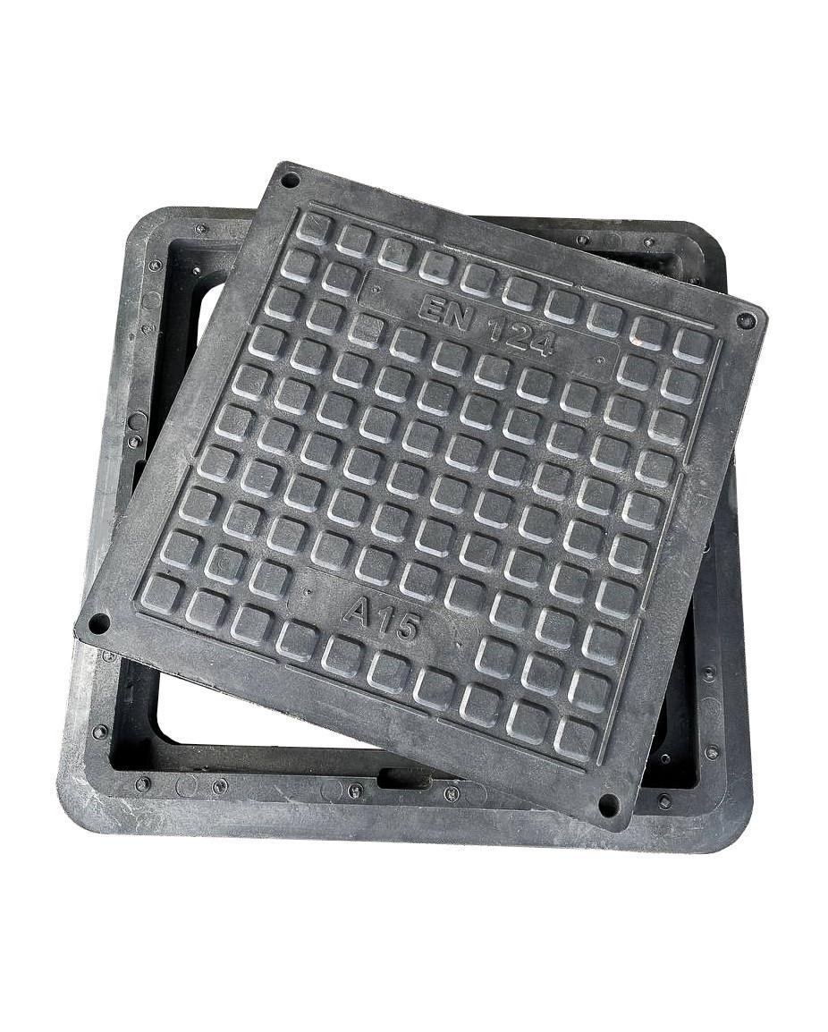 Люк канализационный квадратный 740х740 мм 4 т Черный (luk25)