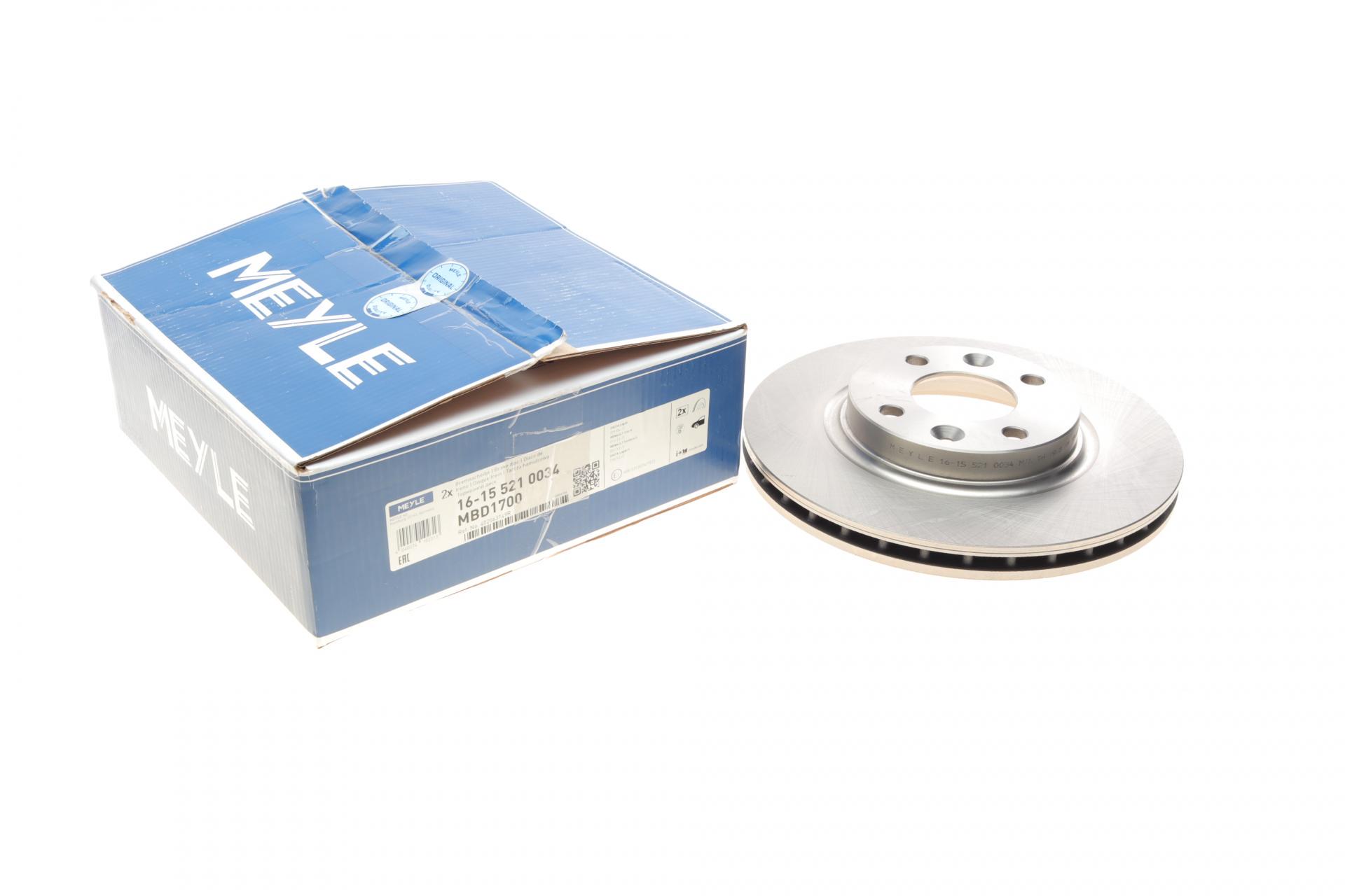 Диск тормозной передний Meyle для Renault Kangoo 1,5 DCI/1.6 16V 08-258x22 мм (16-15 521 0034)