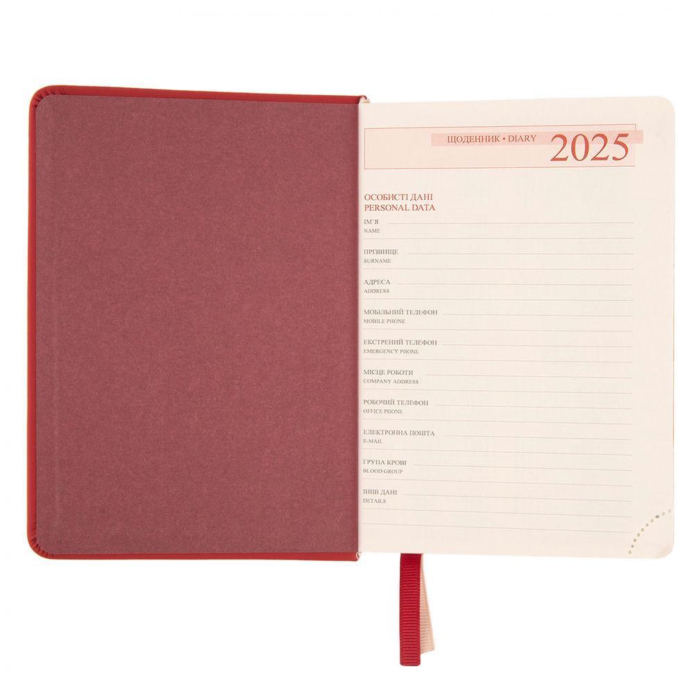 Дневник датированный 2025 Leo Planner Circolo A6 352 стр. Бордовый (252597) - фото 5