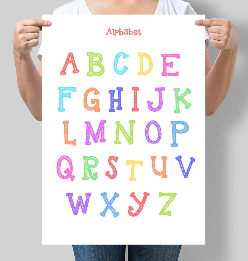 Постер English alphabet 30x42 см A3 без рамки (D004_A3)