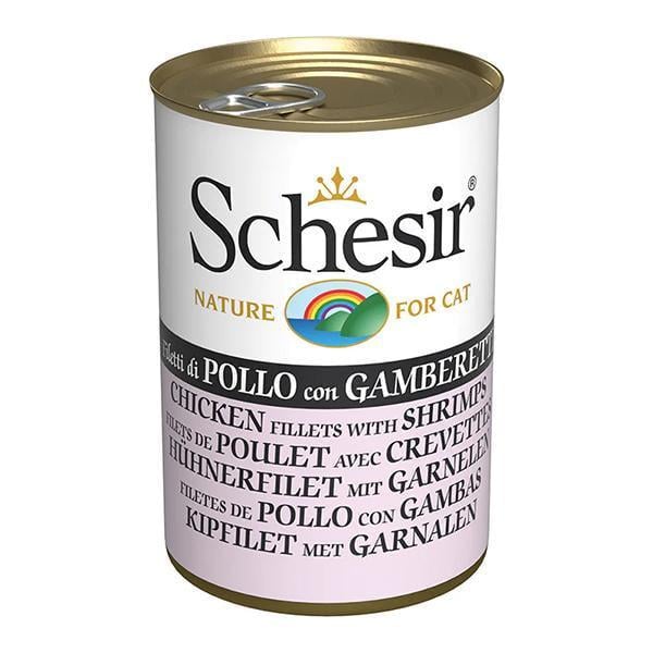 Корм вологий для котів Schesir Wet Chicken with Shrimps курка з креветками в желе банка 140 г (273697)