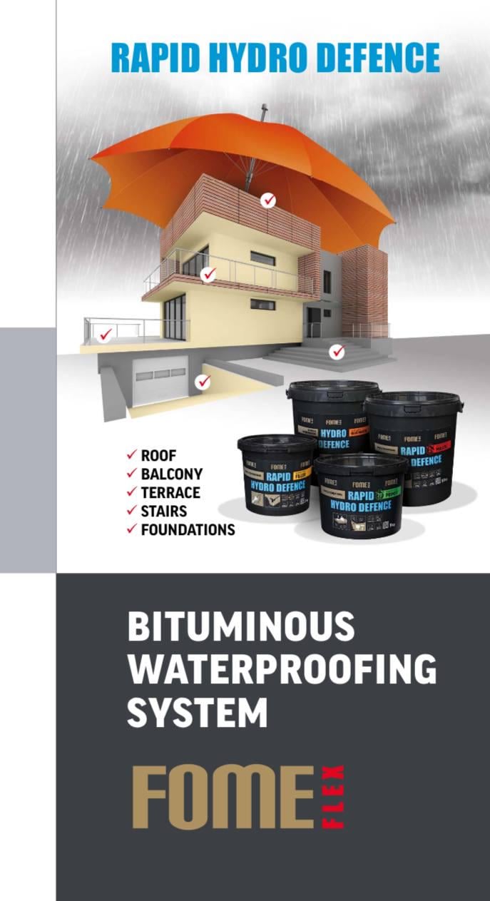 Мастика битумно-полимерная Fome Flex Rapid Hydro Defence Mastic 9 кг Черный (01-4-2-049) - фото 3