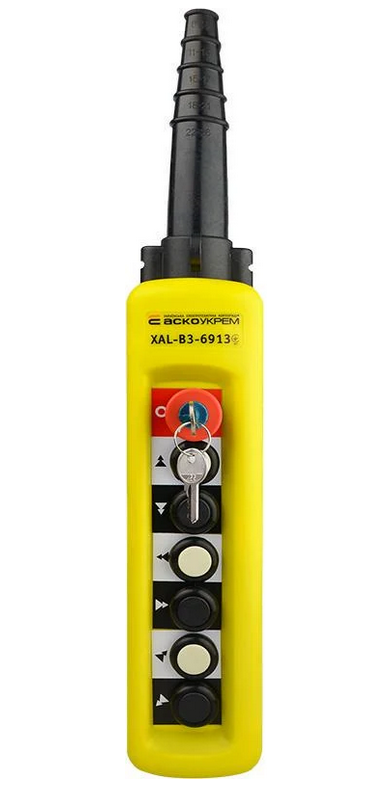 Пост тельферный АСКО-УКРЕМ 6-кнопочный с кнопкой стоп и ключом XAL-B3-6913К (A0140050026)