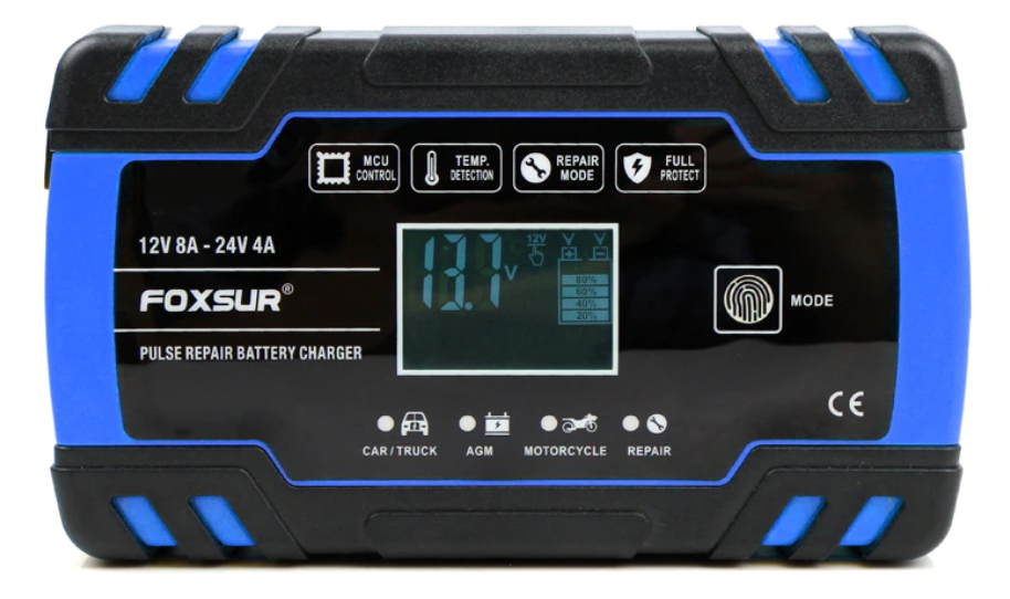 Зарядное устройство для аккумулятора Foxsur 12V/24V 8А (2326995649)