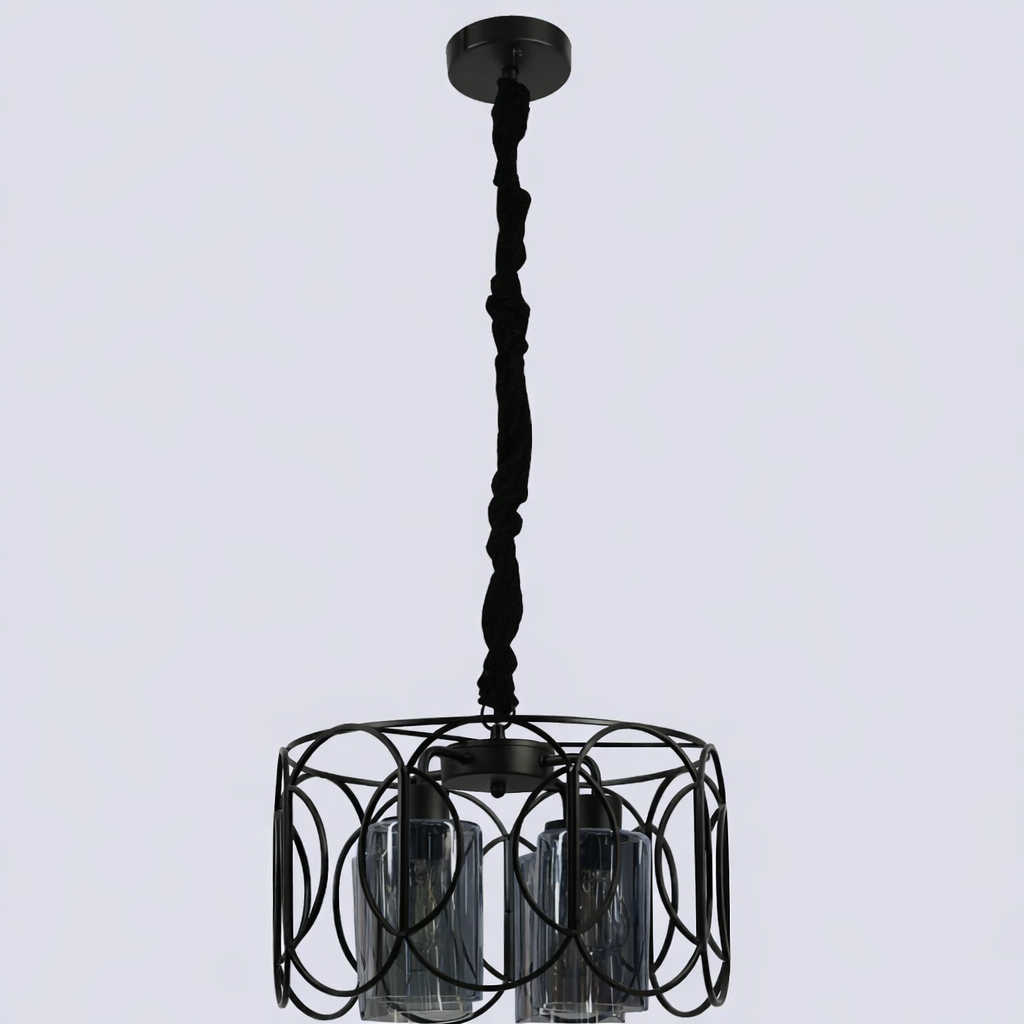 Люстра на 4 Графитовые плафоны Черный (12036/4_82)