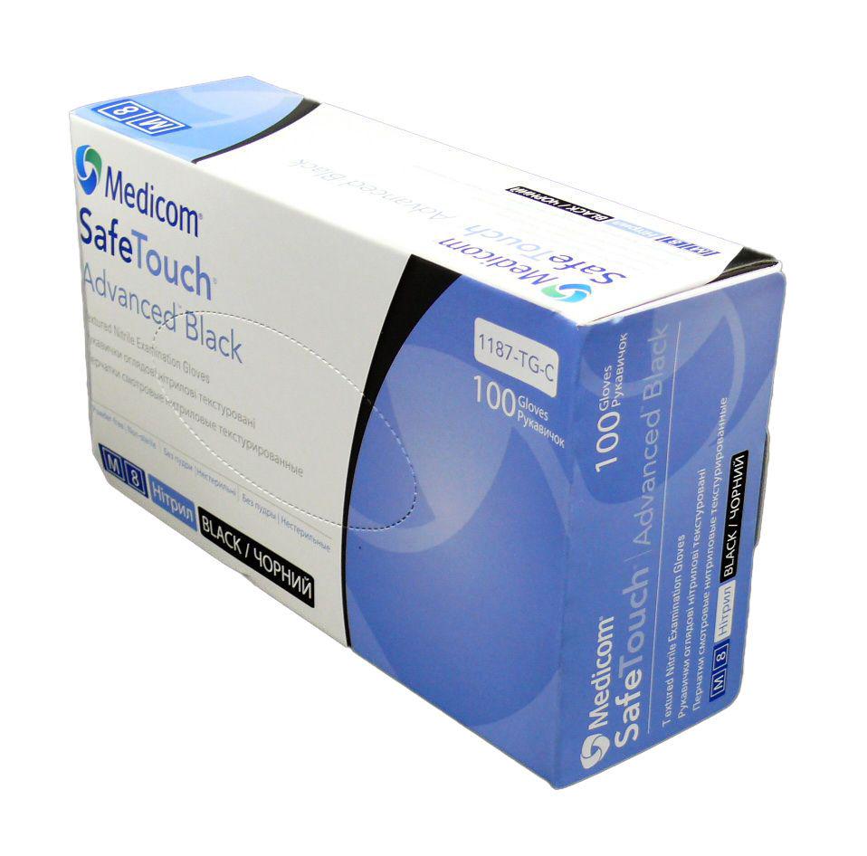 Рукавички оглядові Medicom нітрилові текстуровані Safe Touch Advanced M 100 шт. (21097) - фото 2