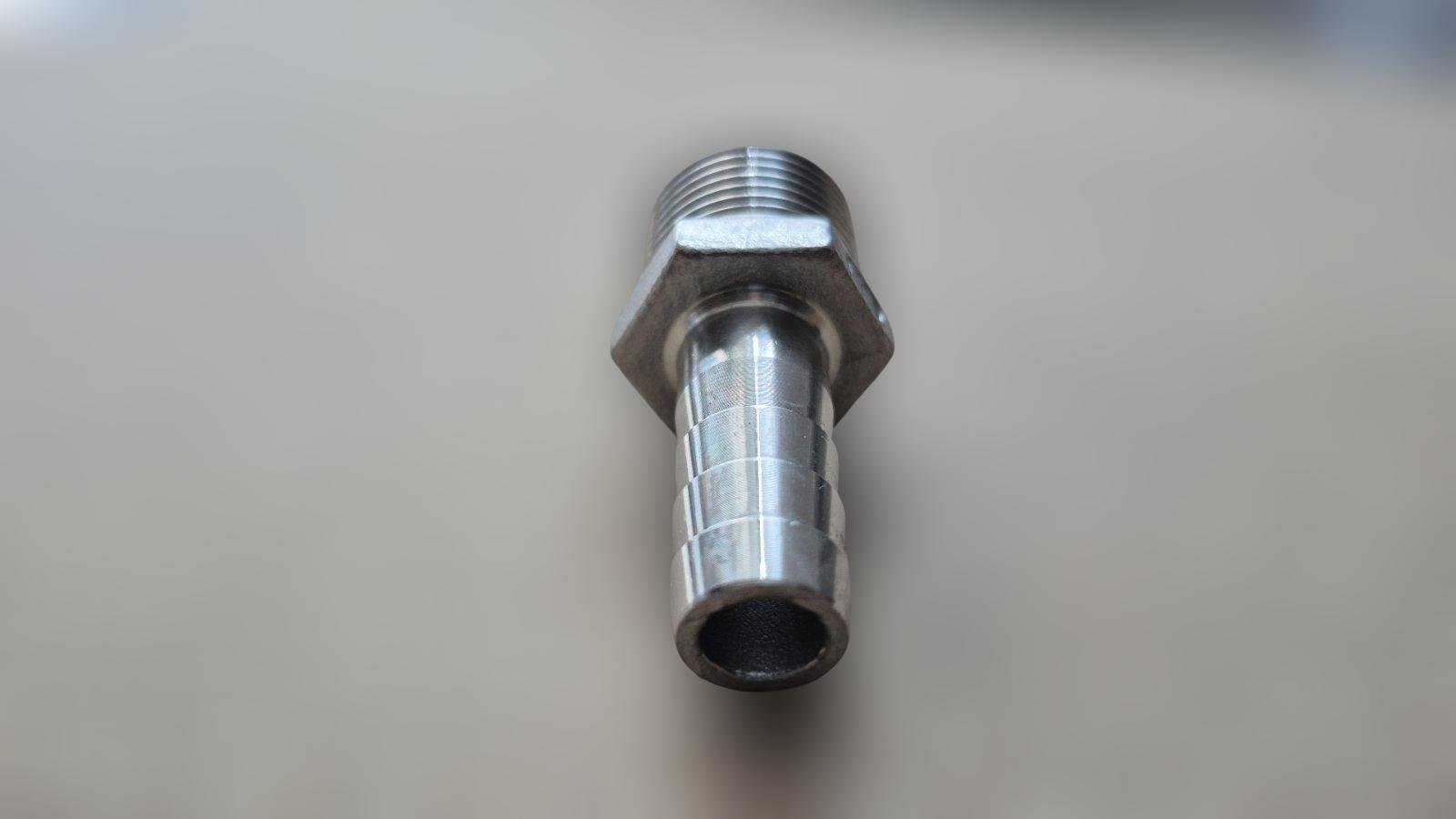 Штуцер шланговый резьбовой DN15 AISI304 BSPP елка н/ж сталь ЗР 12,7 мм 1/2" (29203285) - фото 6