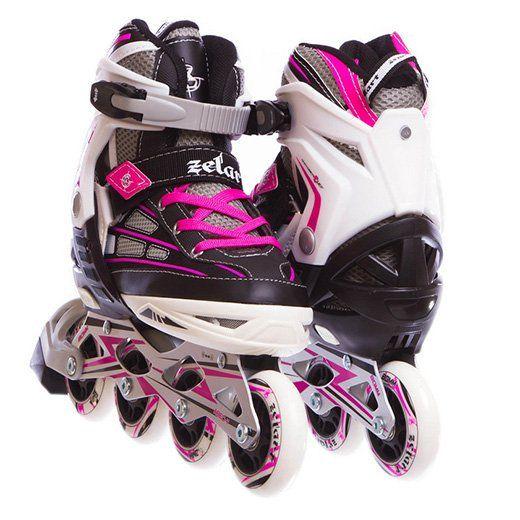 Роликовые коньки Z812 р. 34-37 Черный/Розовый (60363093)