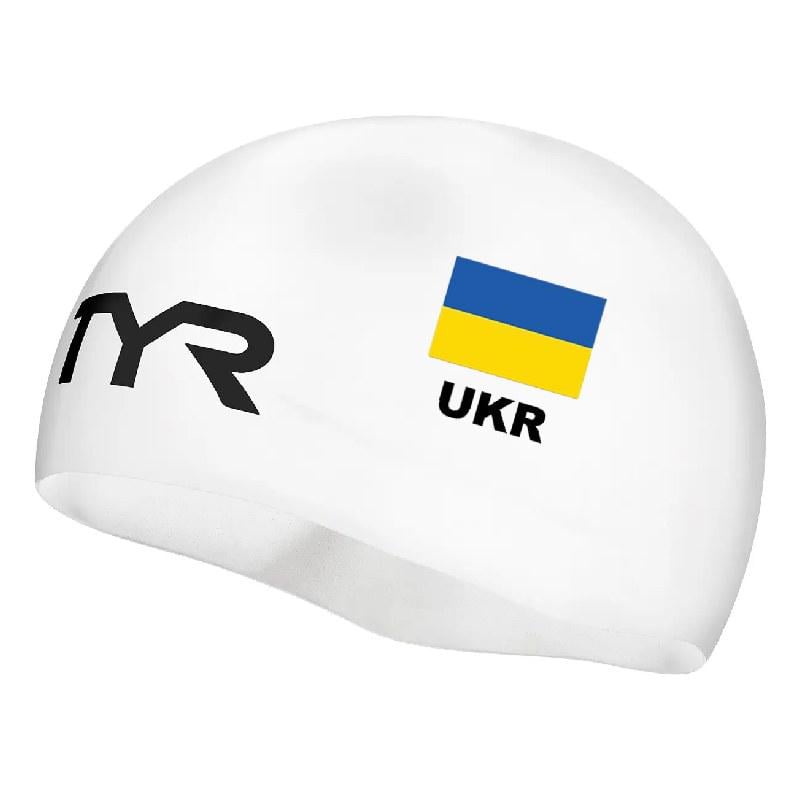 Шапочка для плавання TYR UKR Racing White (RA122UKR)