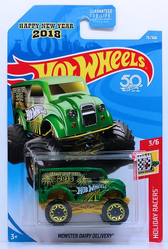 Игрушечная машинка Hot Wheels Monster Dairy Delivery 2018 Holiday Racers №076 Happy New Year (FJW20)