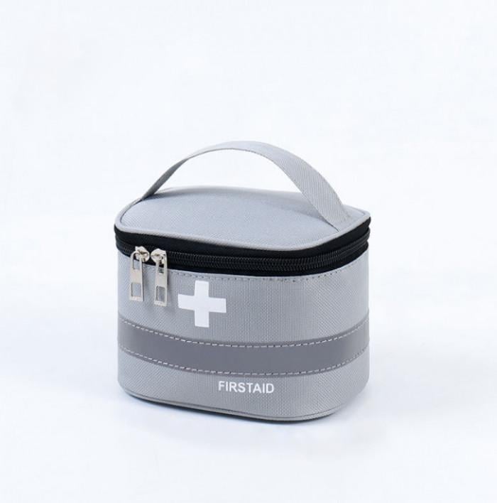 Аптечка-сумка FirstAid для зберігання медикаментів 14х10х10 см Сірий (ОДЛ-48-12)