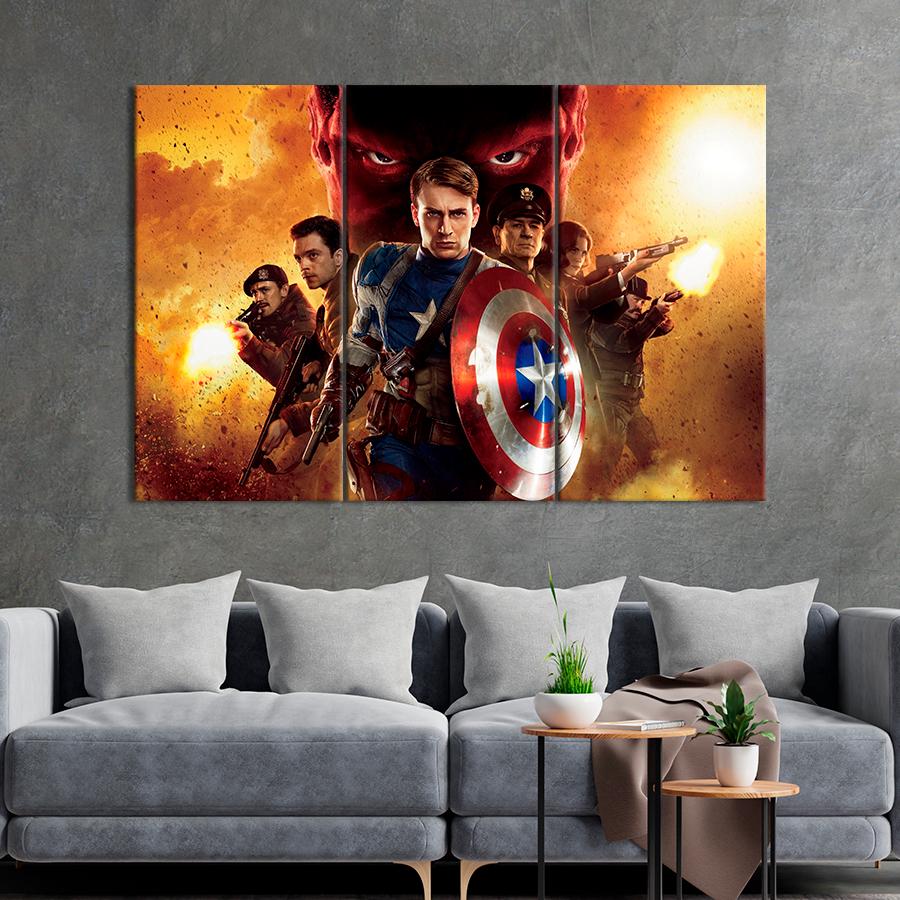 Настенний декор Капитан Америка Первый мститель 128x81 см (A42-3)