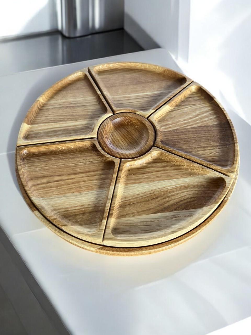 Менажница дубовая 5 секций и соус 35 см (1838572203) - фото 3