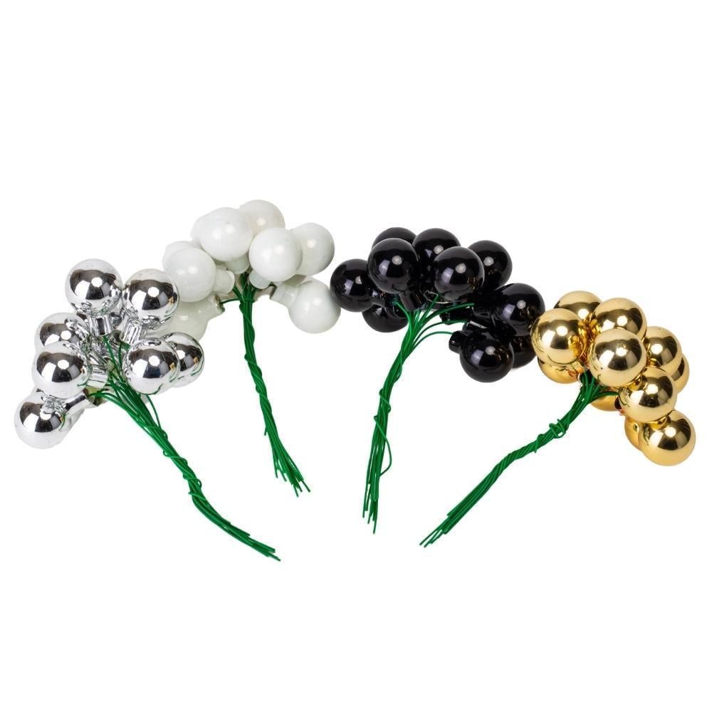 Набір ялинкових кульок Зимові ягідки 2 см х 144 шт. Чорно-білий (6024-019) - фото 2 Набір ялинкових кульок Зимові ягідки 2 см х 144 шт. Чорно-білий (6024-019) - фото 2