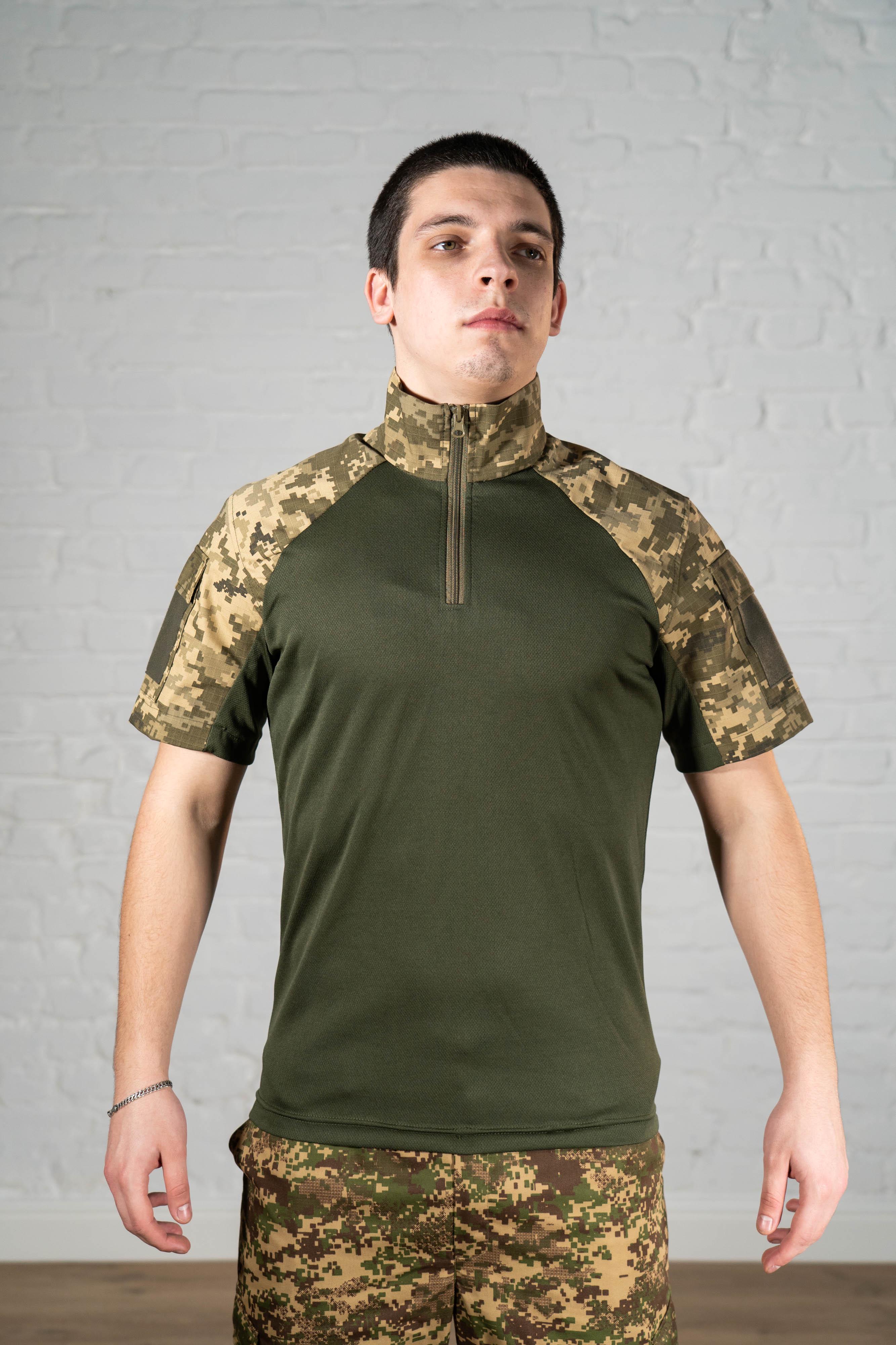 Убакс Tactical з коротким рукавом та 2 кишенями CoolMax/Ripstop L Піксель/Хакі (516-L)