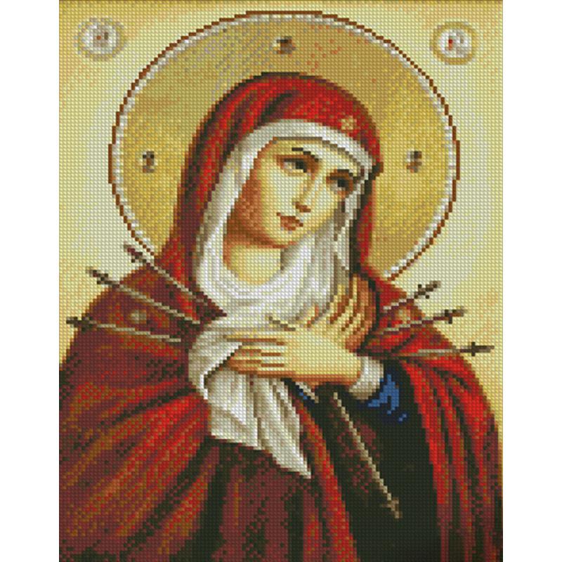 Алмазная мозаика Strateg Премиум Семистрильная икона 30х40 см (Str-KB055)