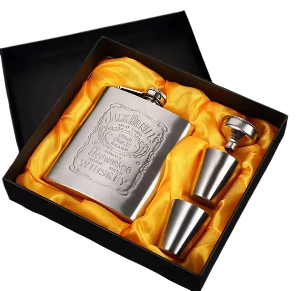 Подарунковий набір фляга/стопки/лійка Jack Daniel's 4 в 1 200 мл Сірий (НР051576)