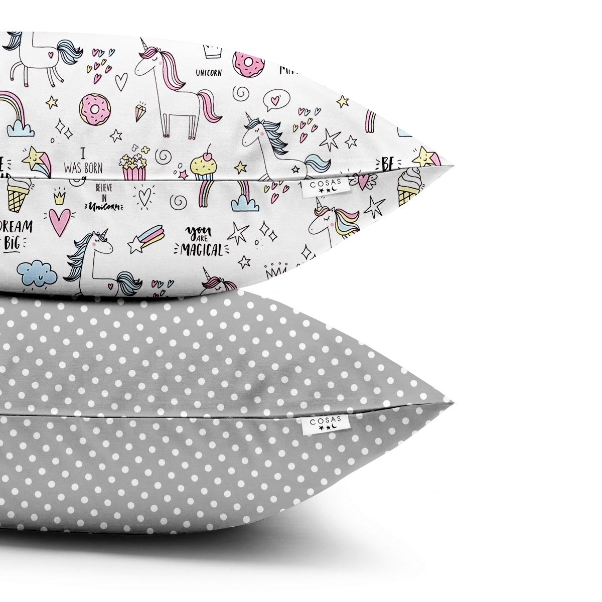 Набор наволочек Cosas Unicorn Sweet Dots Grey 40х60 см 2 шт.. (4822052043615)