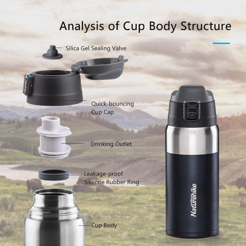 Термокружка Naturehike NH18T001-T TT01 Vacuum Cup 0,6 л Peacock Blue (6927595732731) - фото 4 Термокружка Naturehike NH18T001-T TT01 Vacuum Cup 0,6 л Peacock Blue (6927595732731) - фото 4