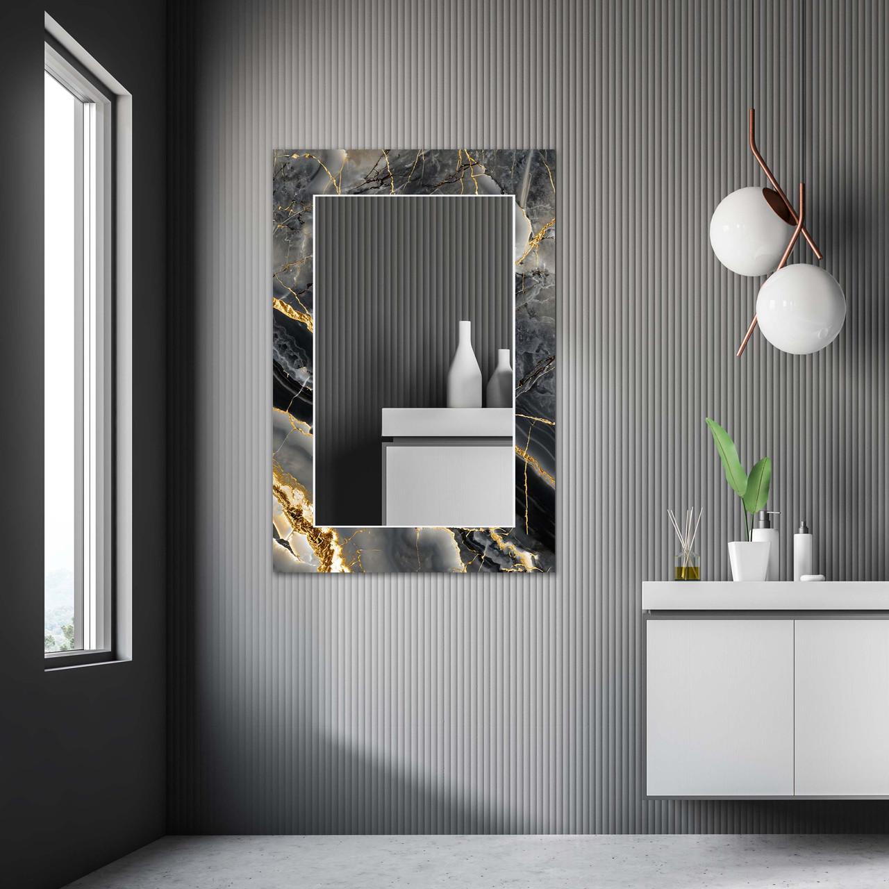 Зеркало на стену NovellaPrint с рисунком мрамора прямоугольное 110х70 см (2019.7)