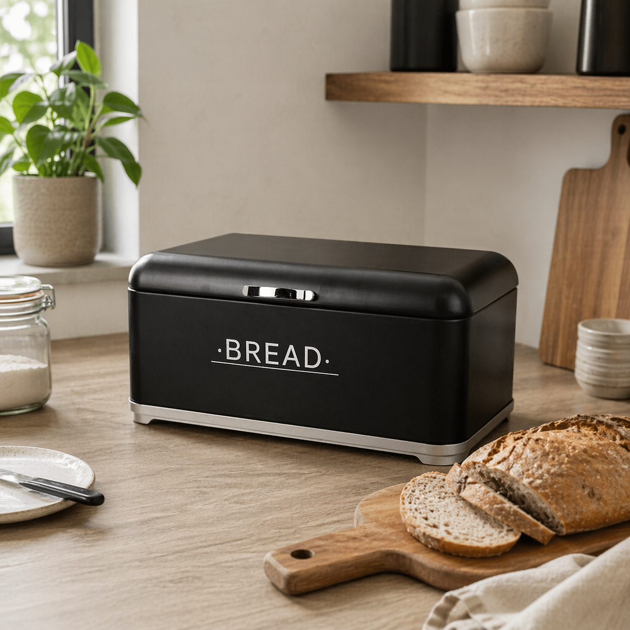 Хлібниця Maestro MR-1677-AR-BL металева Чорний (34174587)