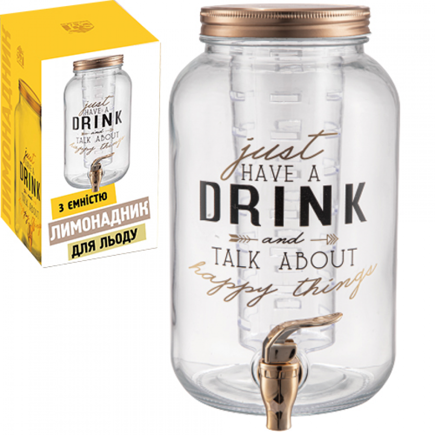 Лимонадник скляний S&T із краном 3,5 л (9037-03) - фото 3 Лимонадник скляний S&T із краном 3,5 л (9037-03) - фото 3