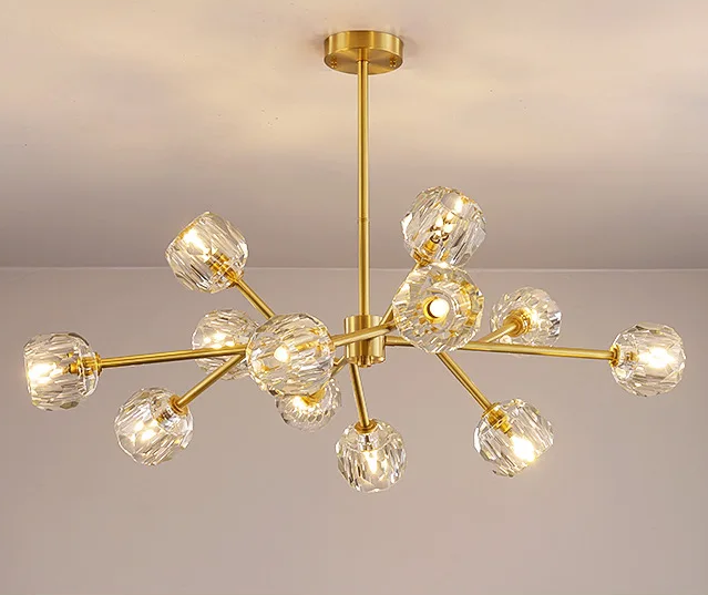 Люстра светодиодная Изумруд 8609 на 12 плафонов Золотистый