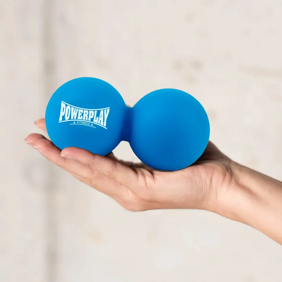 Мяч массажный двойной PowerPlay PP-4355 Silicone Lacrosse Peanut Ball 6,3x12,6 см Синий - фото 4