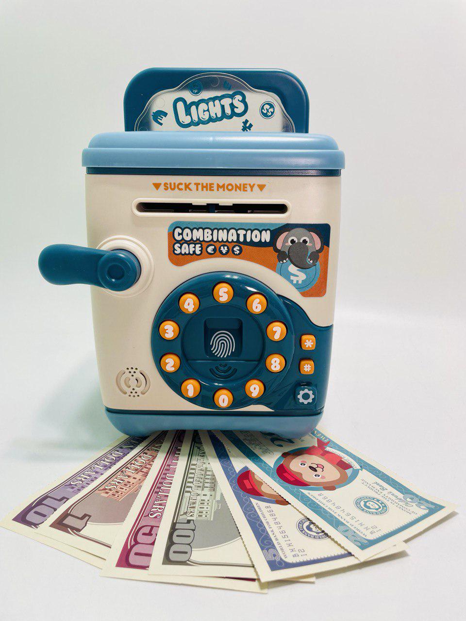 Сейф игрушечный звук/подсветка/поет песни/слова на английском/сканер отпечатка пальца (801) Сейф игрушечный звук/подсветка/поет песни/слова на английском/сканер отпечатка пальца (801)