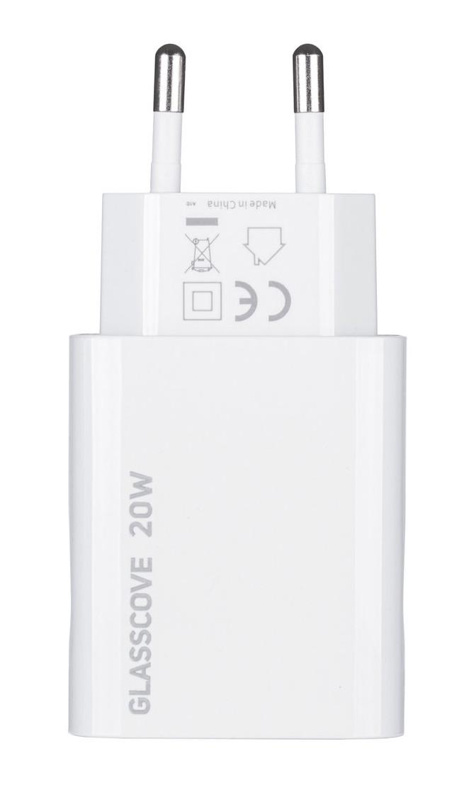 Зарядний пристрій Glasscove TC-012APQ20 3 A 20 W USB/Type C White (3_00661) - фото 3