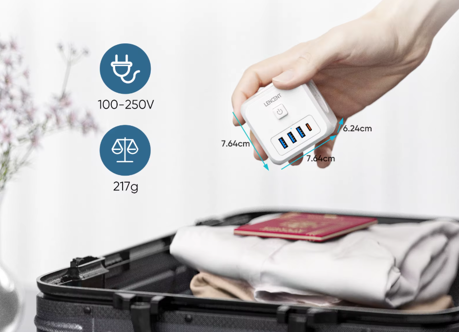 Сетевой фильтр тройник LENCENT PA037EU 7в1 с выключателем и 3 USB/1TYPE-C - фото 4 Сетевой фильтр тройник LENCENT PA037EU 7в1 с выключателем и 3 USB/1TYPE-C - фото 4