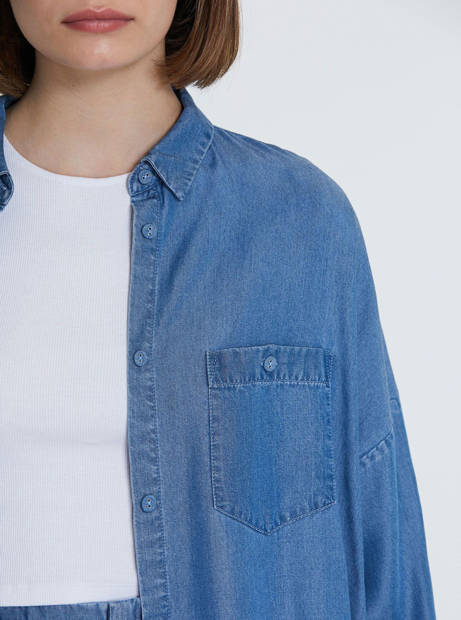 Рубашка женская Piazza Italia 43704 L/XL Синий - фото 4 Рубашка женская Piazza Italia 43704 L/XL Синий - фото 4