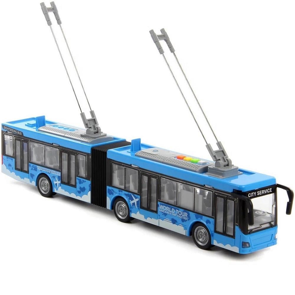 Игрушечная техника WENYI Троллейбус с гармошкой со звуком и светом Синий (30156594)