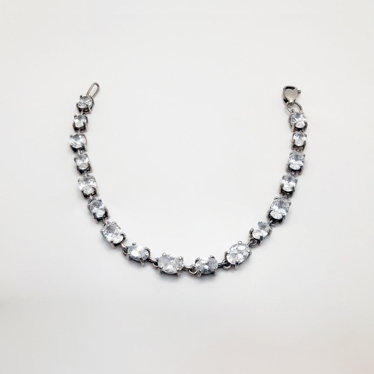 Браслет серебро 925° с цирконами 6,76 г р. 18,5 (52С027)