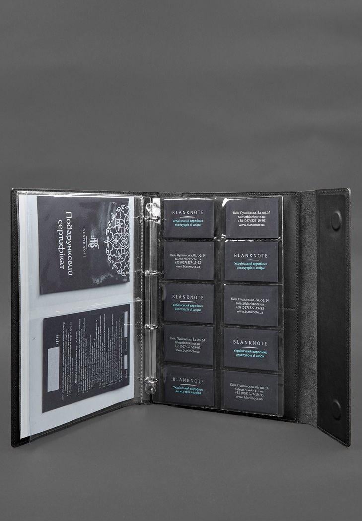 Папка кожаная для документов семейная А4 на сегрегаторе с файлами Черный (A-028627) - фото 9 Папка кожаная для документов семейная А4 на сегрегаторе с файлами Черный (A-028627) - фото 9